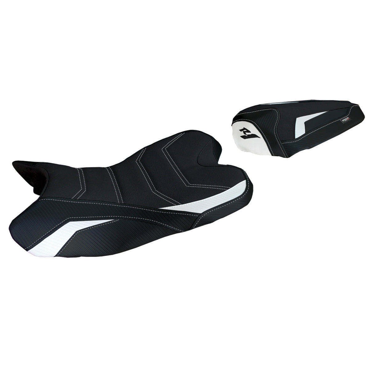 Funda de asiento Yamaha YZF R1 2009-2014 Tappezzeria Italia TPZ Ultragrip en blanco