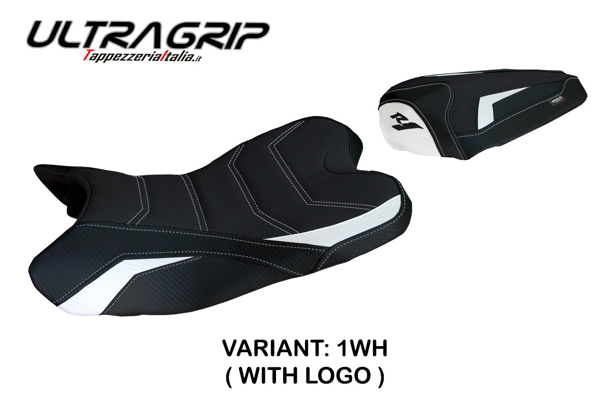 Funda de asiento Yamaha YZF R1 2009-2014 Tappezzeria Italia TPZ Ultragrip en blanco