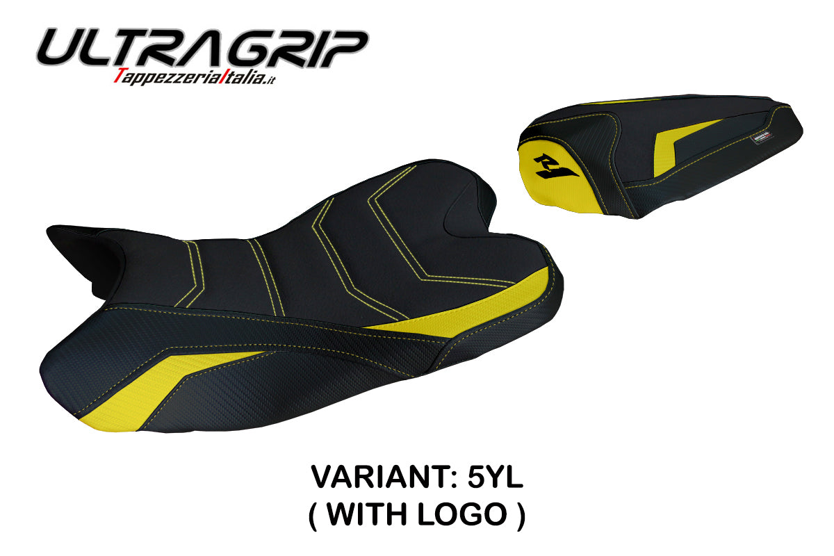 Funda de asiento Yamaha YZF R1 2009-2014 Tappezzeria Italia TPZ Ultragrip en amarillo