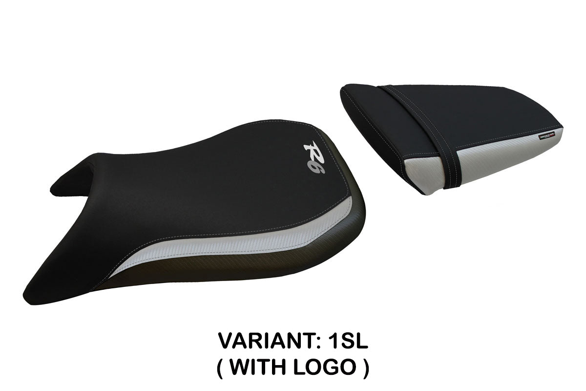 Funda de asiento Yamaha YZF R6 2003-2005 Tappezzeria Italia TPZ en plata y negro
