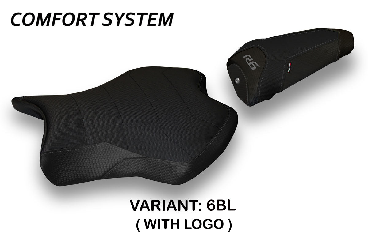 Funda de asiento Yamaha YZF R6 2017-2025 Tappezzeria Italia TPZ Comfort en negro