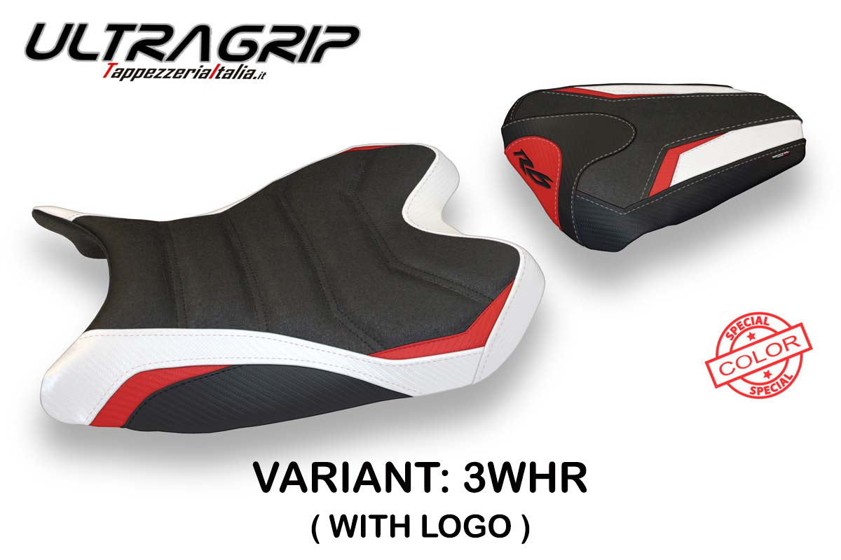 Yamaha YZF R6 2008-2016 Seat Cover Tappezzeria Italia TPZ Ultragrip in White and Red SE