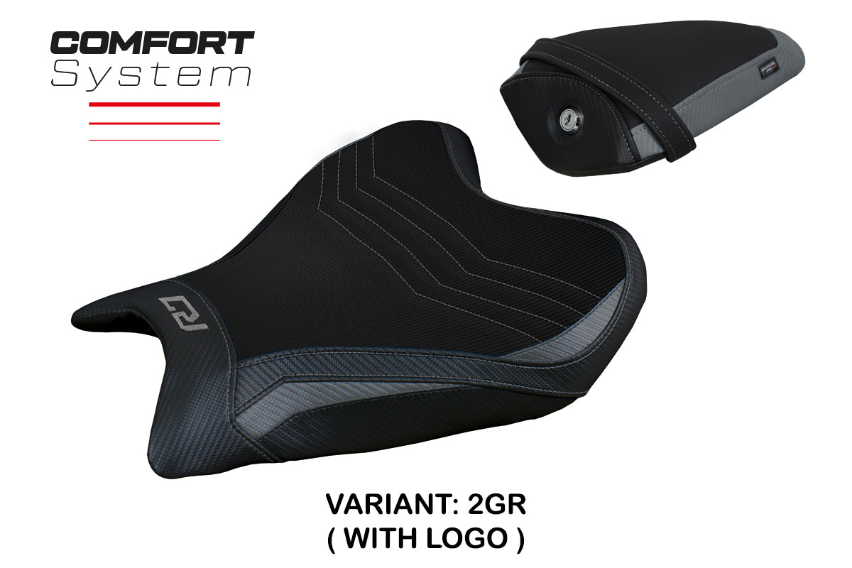 Funda de asiento Yamaha YZF R7 2021-2025 Tappezzeria Italia TPZ Comfort en gris y negro