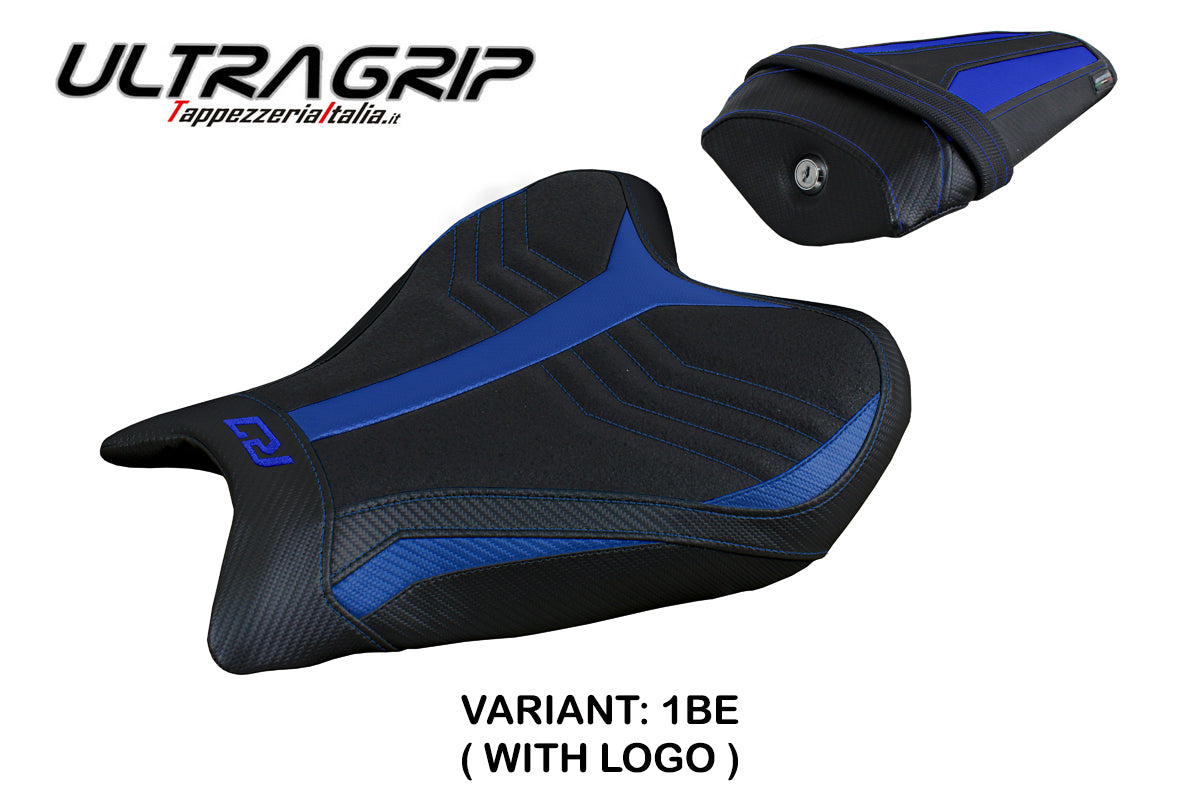 Funda de asiento Yamaha YZF R7 2021-2025 Tappezzeria Italia TPZ Ultragrip en azul y negro