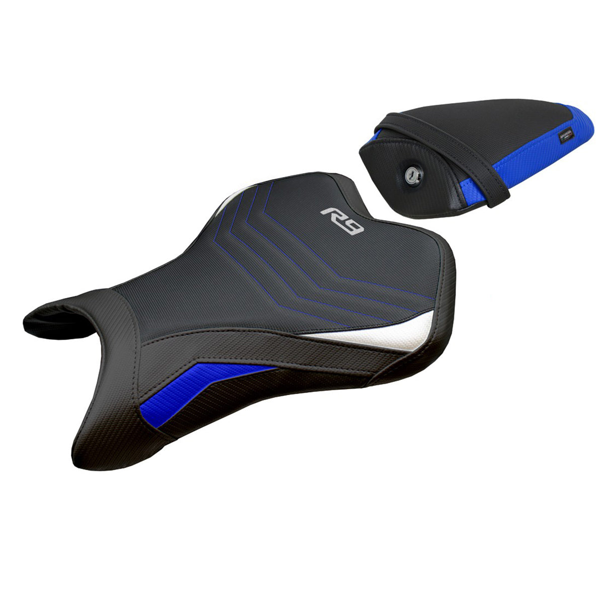 Funda de asiento Yamaha R9 2025 Tappezzeria Italia TPZ Comfort Azul Blanco Negro