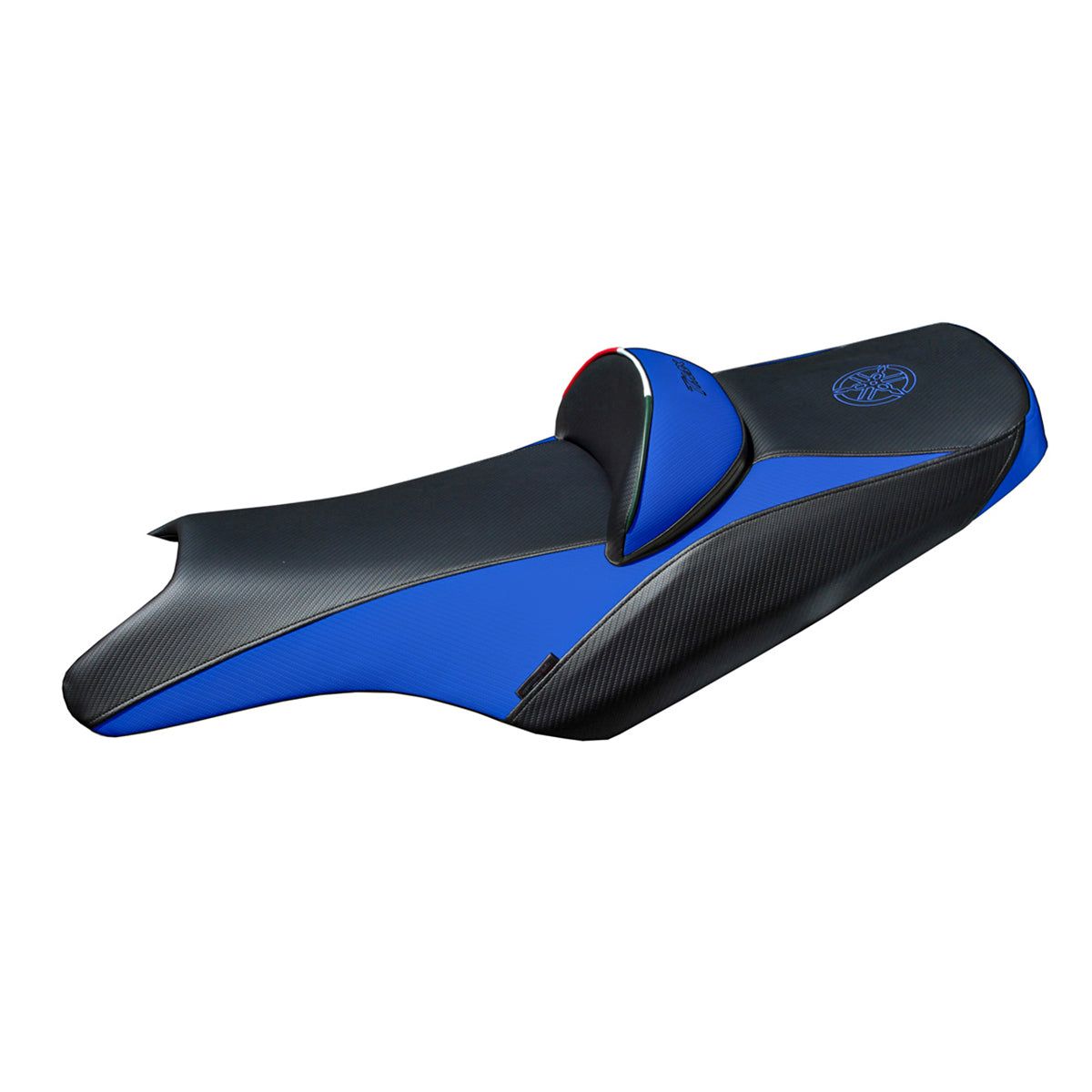 Funda de asiento Yamaha T-Max 2008-2016 Tappezzeria Italia TPZ en azul y negro