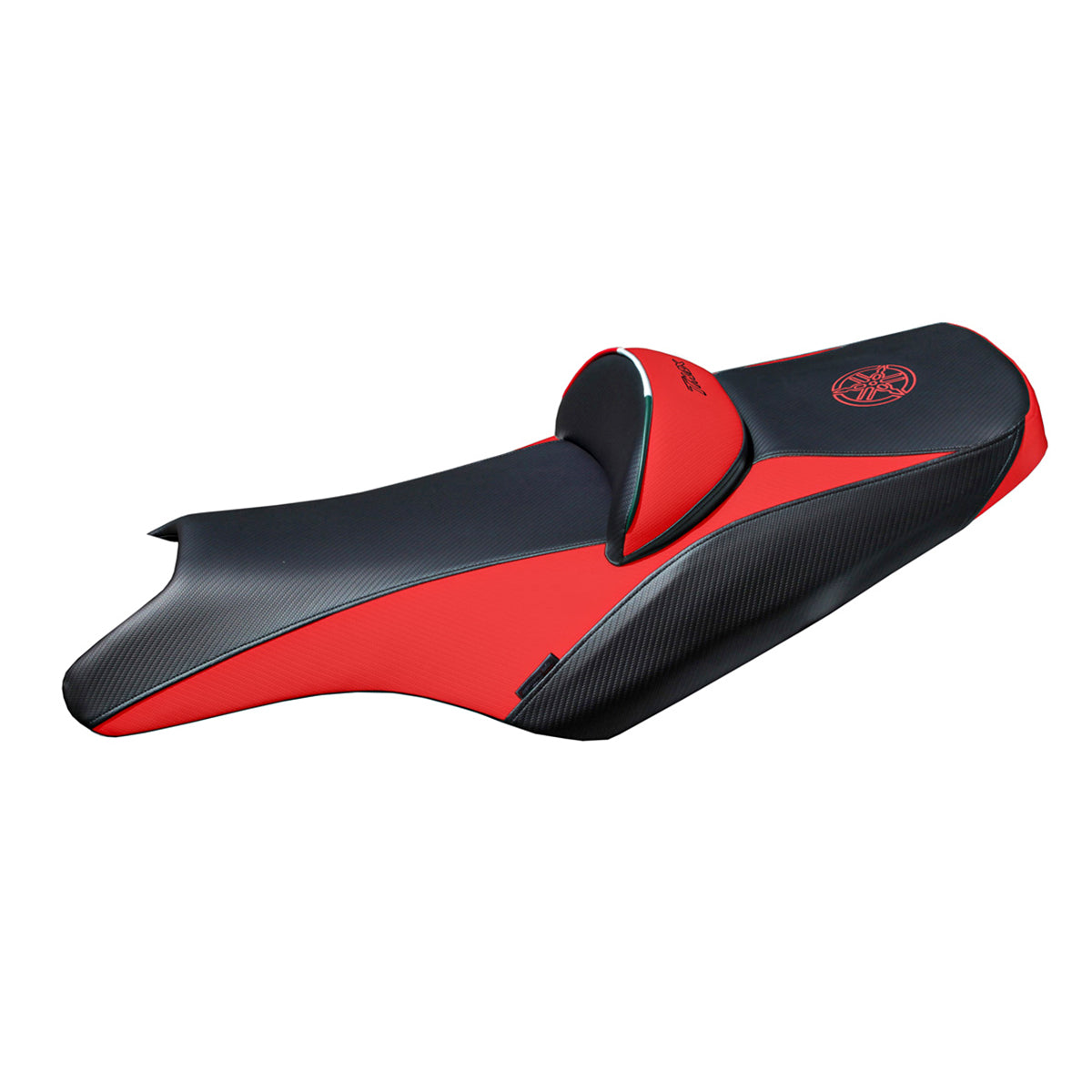 Funda de asiento Yamaha T-Max 2008-2016 Tappezzeria Italia TPZ en rojo y negro