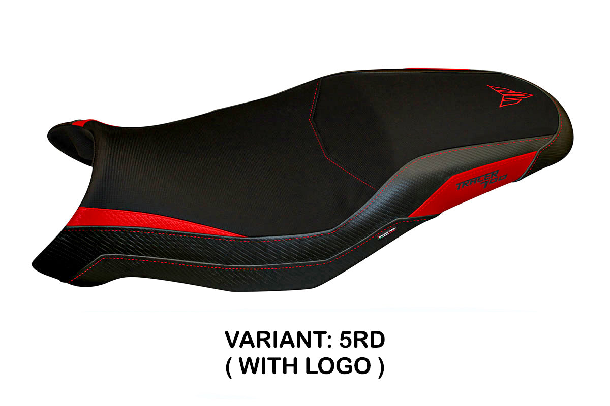 Funda de asiento Yamaha Tracer 700 2021-2025 Tappezzeria Italia TPZ en rojo y negro