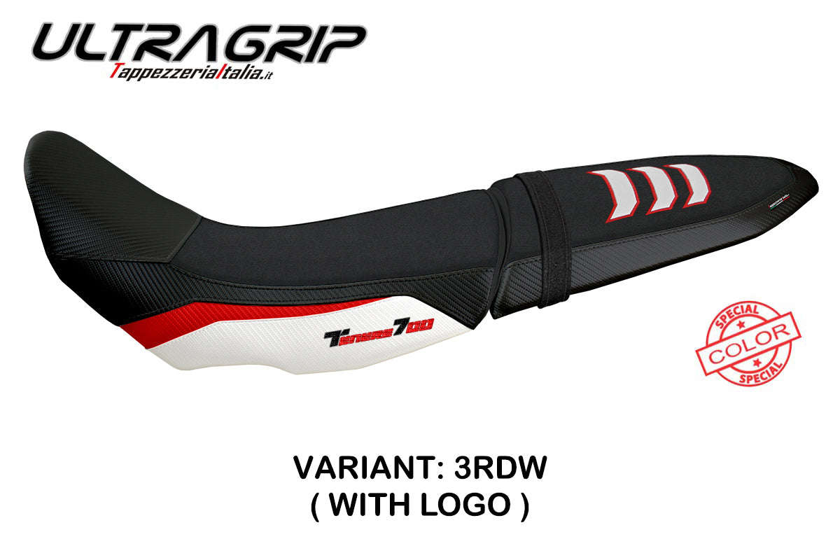 Funda de asiento Yamaha Tenere 700 2019-2025 Tappezzeria Italia TPZ Ultragrip en rojo y blanco FR
