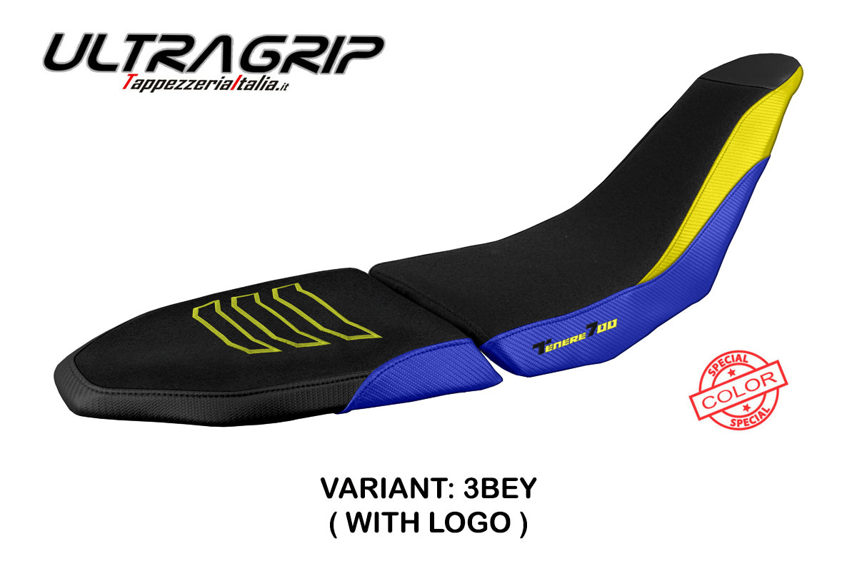 Yamaha Tenere 700 Raid 2022-2025 Seat Cover Tappezzeria Italia TPZ Ultragrip in Blue and Yellow