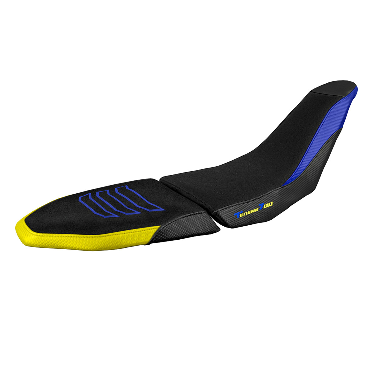 Yamaha Tenere 700 Raid 2022-2025 Seat Cover Tappezzeria Italia TPZ Ultragrip in Yellow and Blue