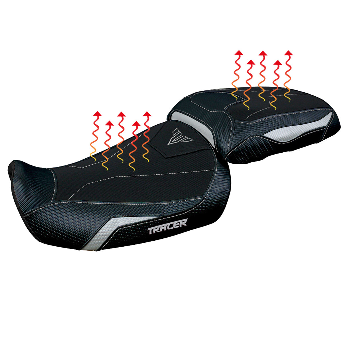 Yamaha Tracer 9 9GT 2021-2024 Seat Cover Tappezzeria Italia TPZ Comfort Heated in Silver