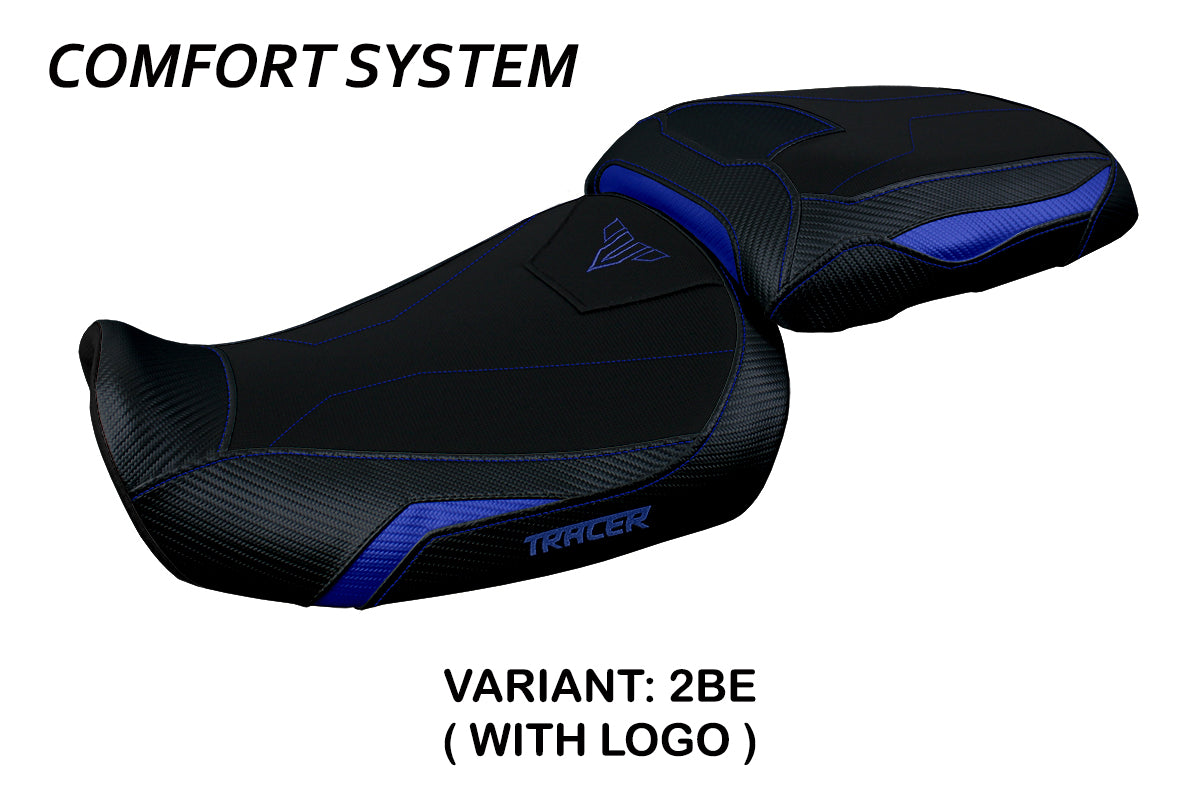 Funda de asiento Yamaha Tracer 9 9GT 2021-2024 Tappezzeria Italia TPZ Comfort en azul y negro