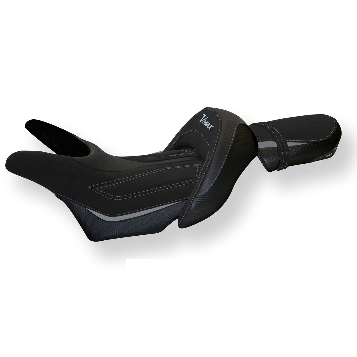 Funda de asiento Yamaha V-Max 1700 2008-2017 Tappezzeria Italia TPZ en gris terciopelo y negro