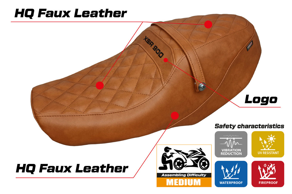Yamaha XSR 900 2022-2025 Seat Cover Tappezzeria Italia TPZ in Vintage Brown