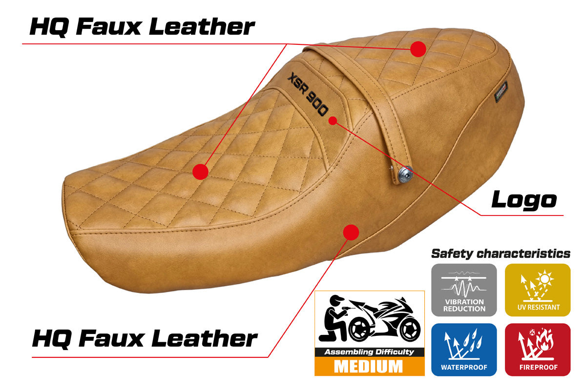 Yamaha XSR 900 2022-2025 Seat Cover Tappezzeria Italia TPZ in Vintage Camel