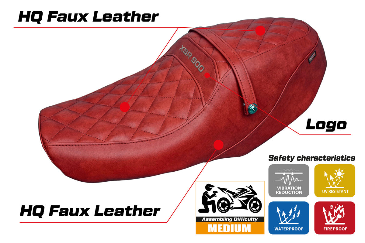 Yamaha XSR 900 2022-2025 Seat Cover Tappezzeria Italia TPZ in Vintage Red