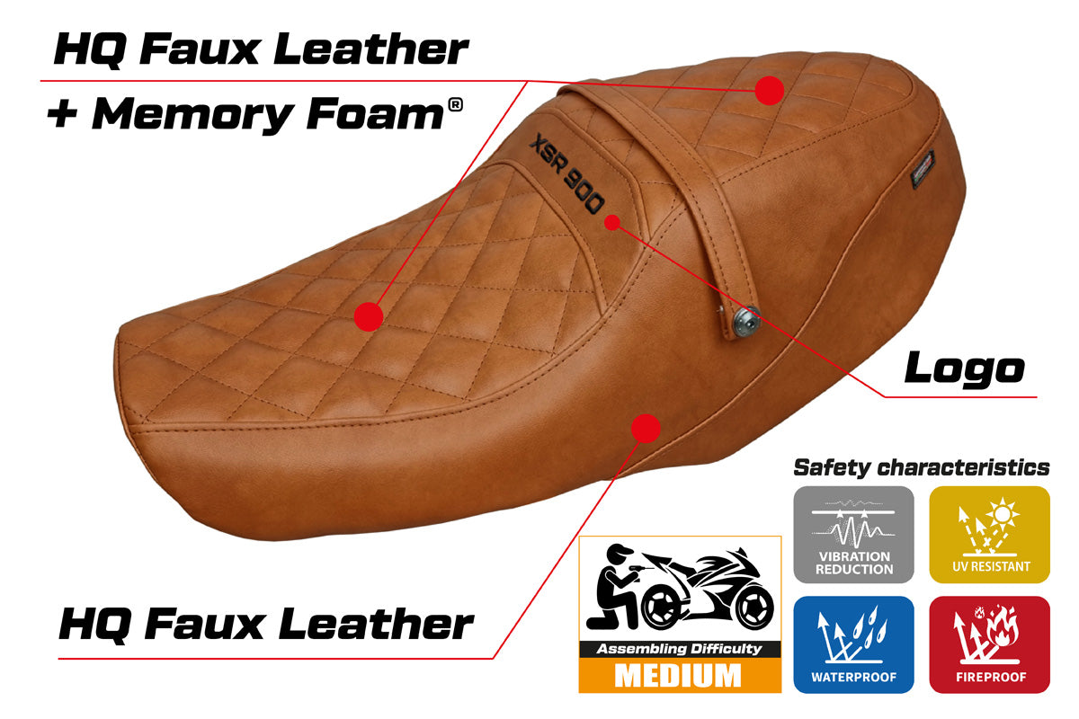 Yamaha XSR 900 2022-2025 Seat Cover Tappezzeria Italia TPZ Comfort in Vintage Brown