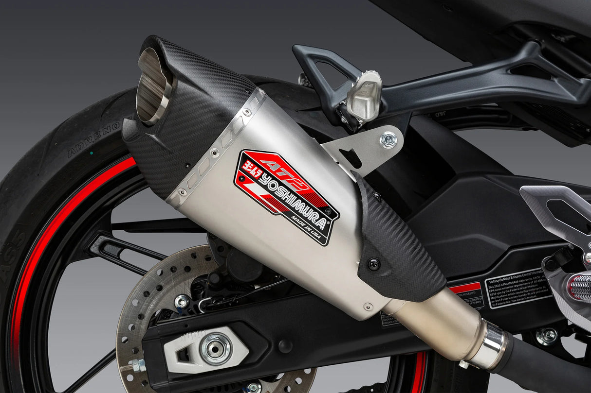 Yoshimura Works Finish heat-reactive stainless steel muffler for CF Moto 450NK