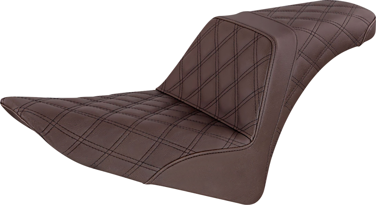 Asiento SADDLEMEN Step-Up - Costura de celosía completa - Marrón - FLS 812-26-175BR