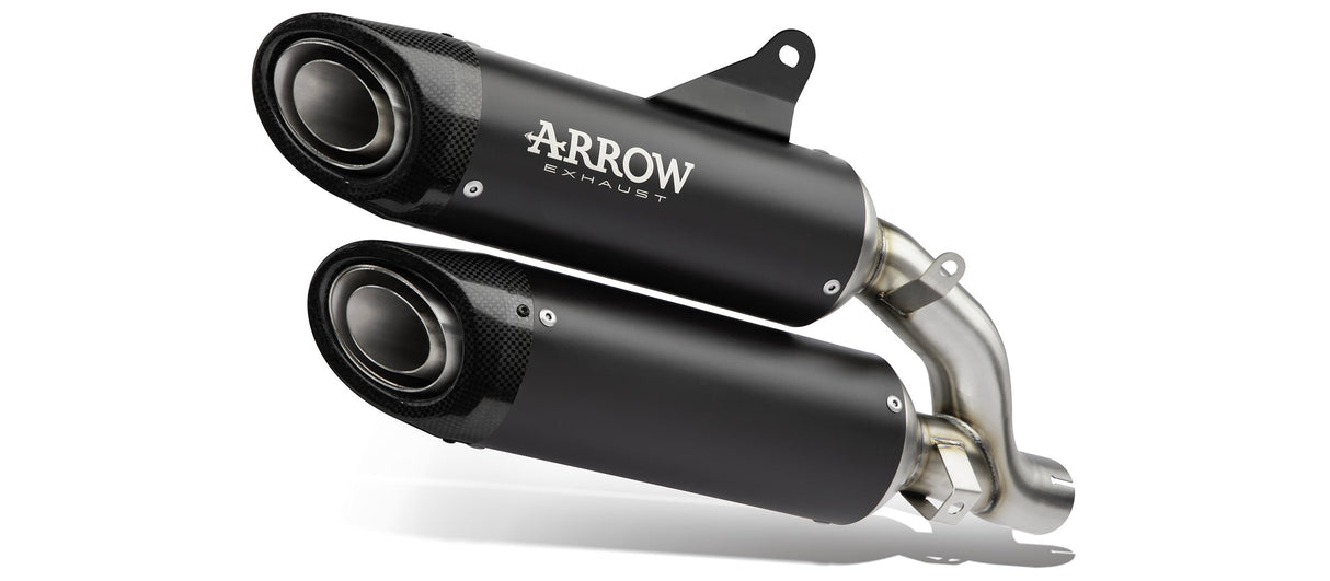 71939PRN Arrow Round-Sil Slip-on Exhausts, Titanium Dark for Ducati Monster 937 2021-2024