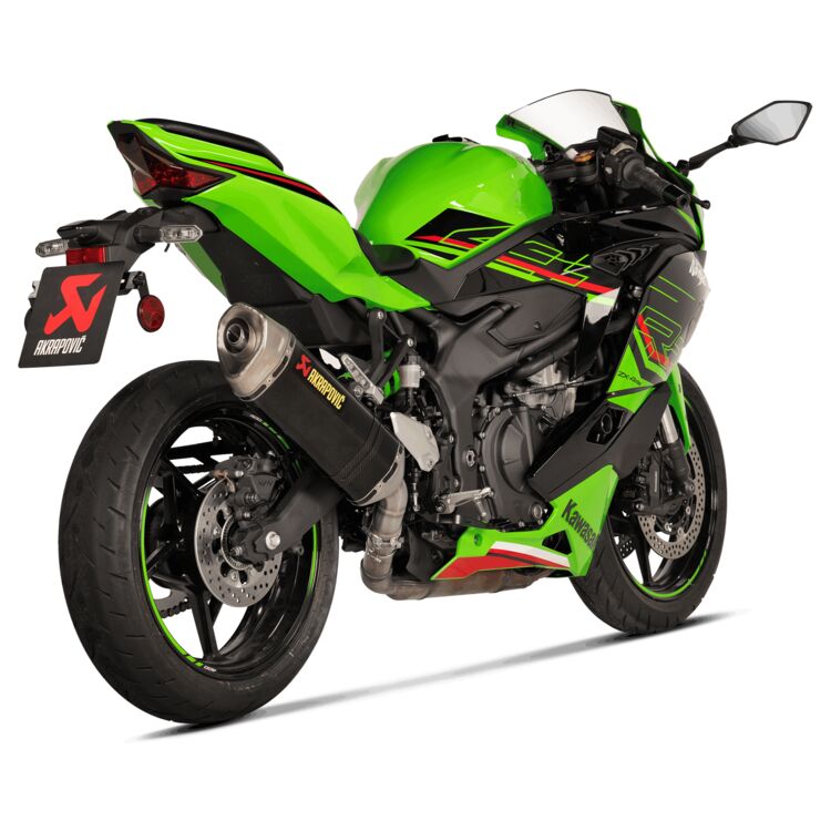 Akrapovic Exhaust Kawasaki ZX4R ZX4RR 2023 2024 Slip-On Line Muffler in Carbon Fiber and Titanium S-K4SO8-HRC