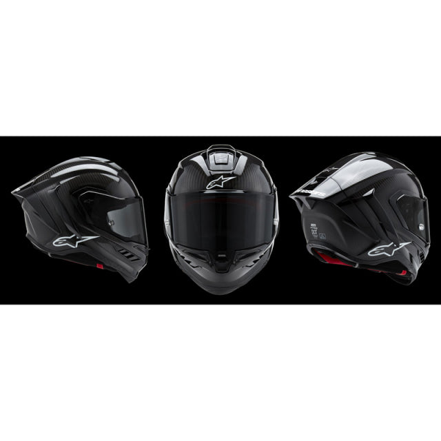 Casco de motocicleta ALPINESTARS Supertech R10 - Sólido - Negro carbón - Mediano 8200124-1902-M