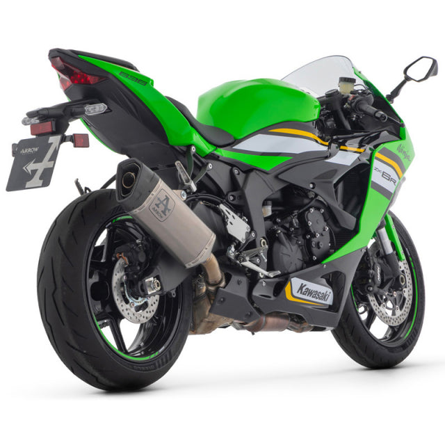 71509PT Arrow Slip-on Exhaust, for ZX-6R 636 2024-25 Pista Titanium WITH WELDED LINK-PIPE