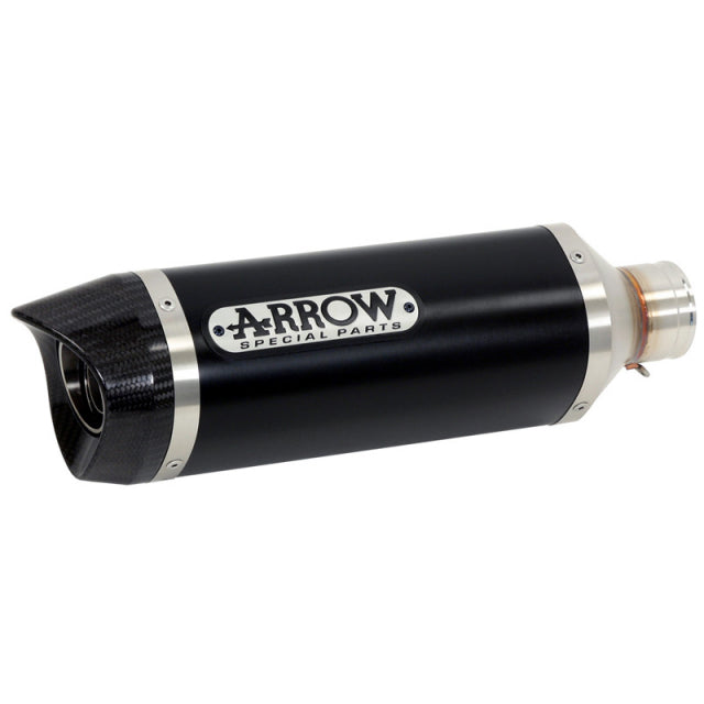 Silenciador Arrow Yamaha YZF-R3 2019-2025 de aluminio Dark Thunder homologado con tapa de carbono y tubo de enlace soldado 71894akn