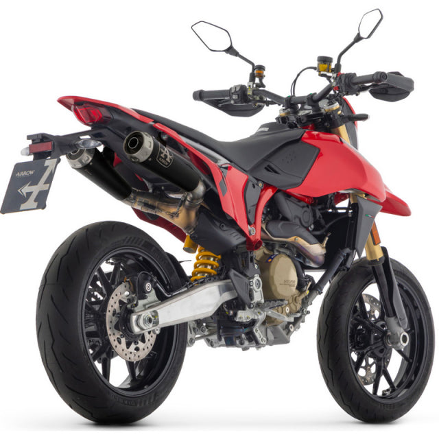7198PRN Arrow Pro-Race dual Slip-on Exhaust, NICHROM "DARK" for Ducati Hypermotard 698 Mono 2024