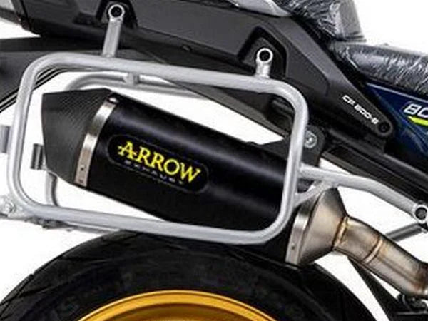 Silenciador de aluminio Dark Race Tech homologado Arrow CF Moto 800MT 800 MT Sport/Touring '23/24 con tubo de conexión soldado 71943akn