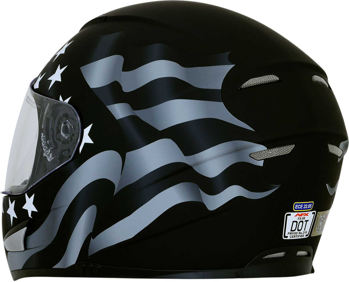 Casco de motocicleta AFX FX-99 - Bandera - Sigiloso - Mediano 0101-11357