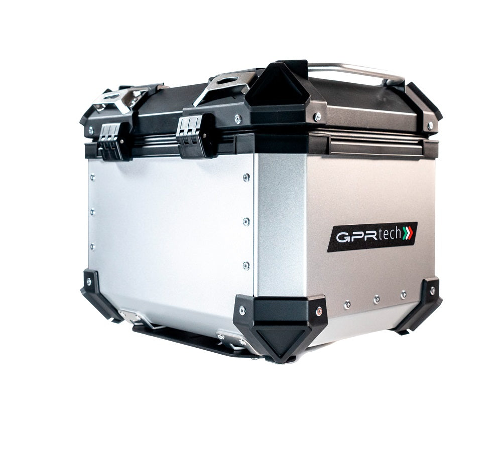 GPR Tech 26L Aluminum Universal Top Case, Silver with Mounting Plate and Backrest - photo 5