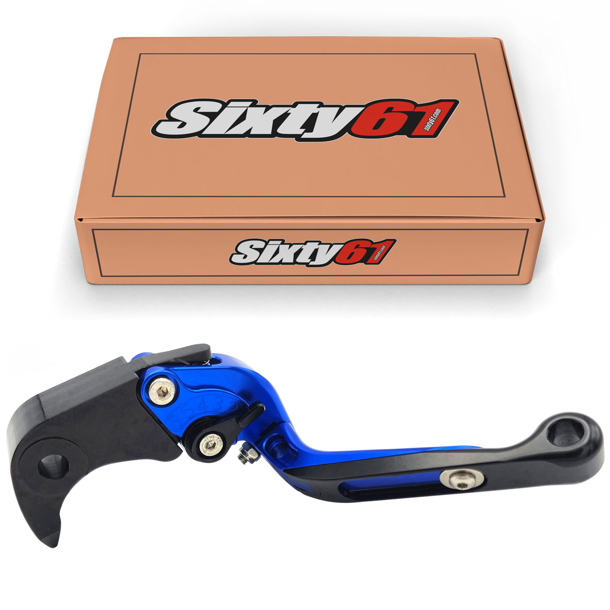 Kawasaki Blue Brake & Clutch Levers, Adjustable Sliding Folding