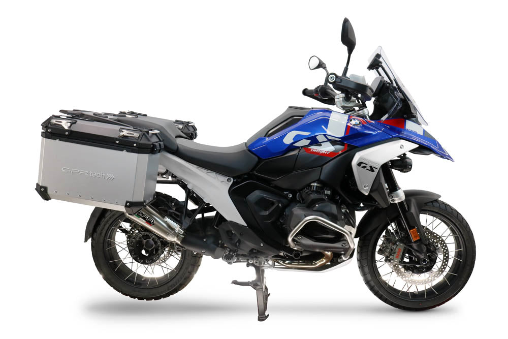 BMW R1300GS 2024-2026 GPR Tech 38+38L Aluminum Side Cases, Silver with Pannier Holders - photo 1