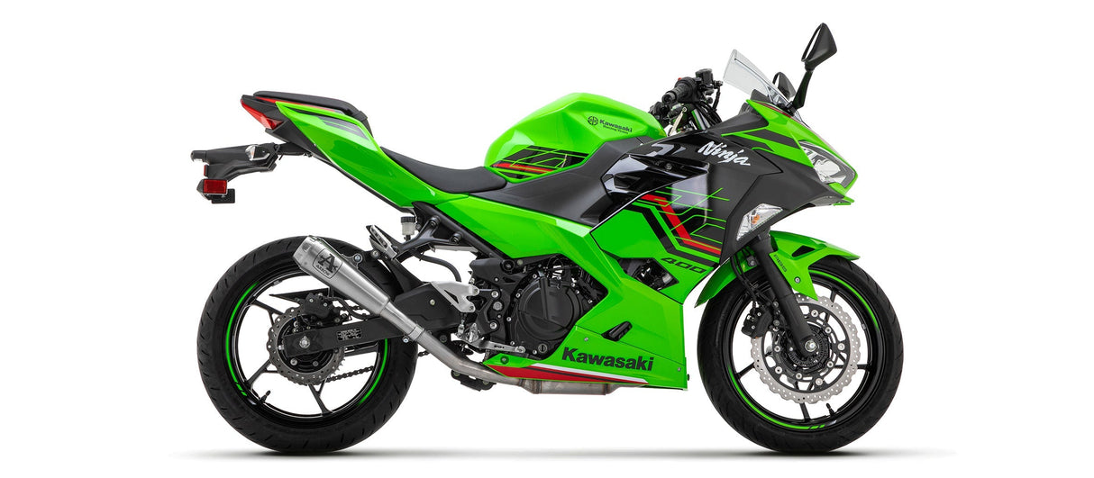 in stock 71874PRI Arrow Pro-Race Slip-on Exhaust, Nichrome for Ninja 400/Z400 500 2019- 2025