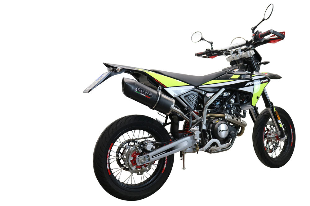 GPR Exhaust System Fantic Motor XMF 125 2021-2024, Furore Evo4 Nero, Slip-on Exhaust Including Removable DB Killer, Link Pipe and catalyst