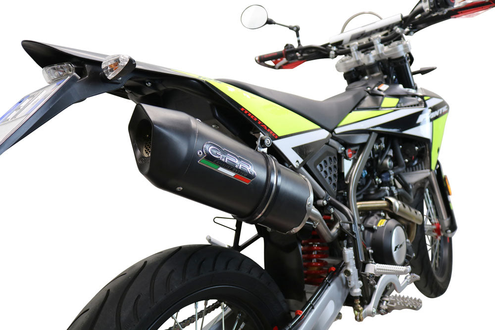 GPR Exhaust System Fantic Motor XMF 125 2021-2024, Furore Evo4 Nero, Slip-on Exhaust Including Removable DB Killer, Link Pipe and catalyst