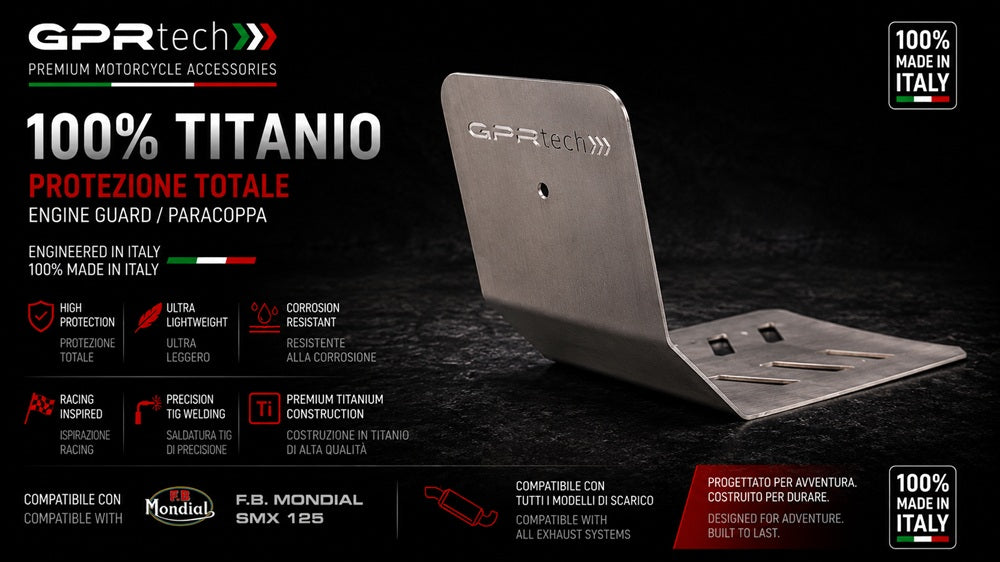 F.B. Mondial SMX 125 Enduro 2021-2023 Titanium Skid Plate GPR TECH - photo 2