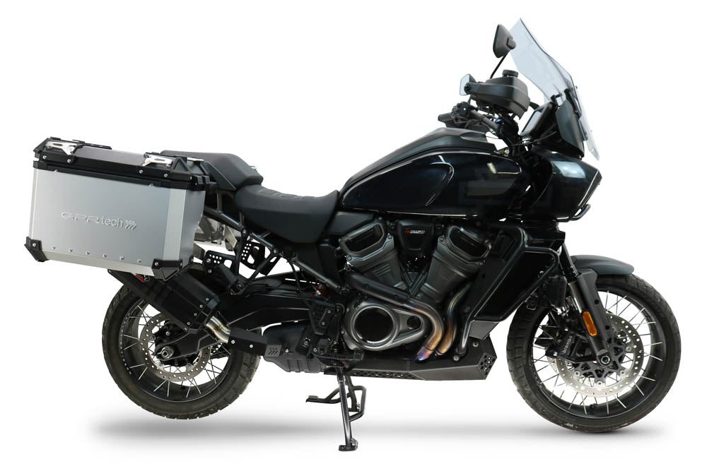 Harley Davidson Pan America 1250 2020-2024 GPR Tech 38+32L Aluminum Side Cases, Silver with Pannier Holders - photo 1