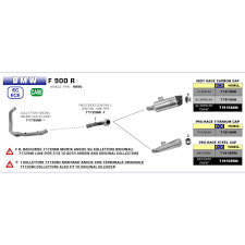 Escape de titanio Arrow Pro-Race homologado, slip-on, F900R/XR 2020-2024 71915pr