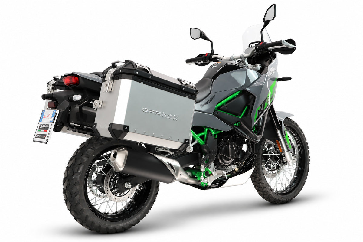 Kawasaki KLE 500 2026-2027 GPR Tech 38+38L Aluminum Side Cases, Black with Pannier Holders - photo 2
