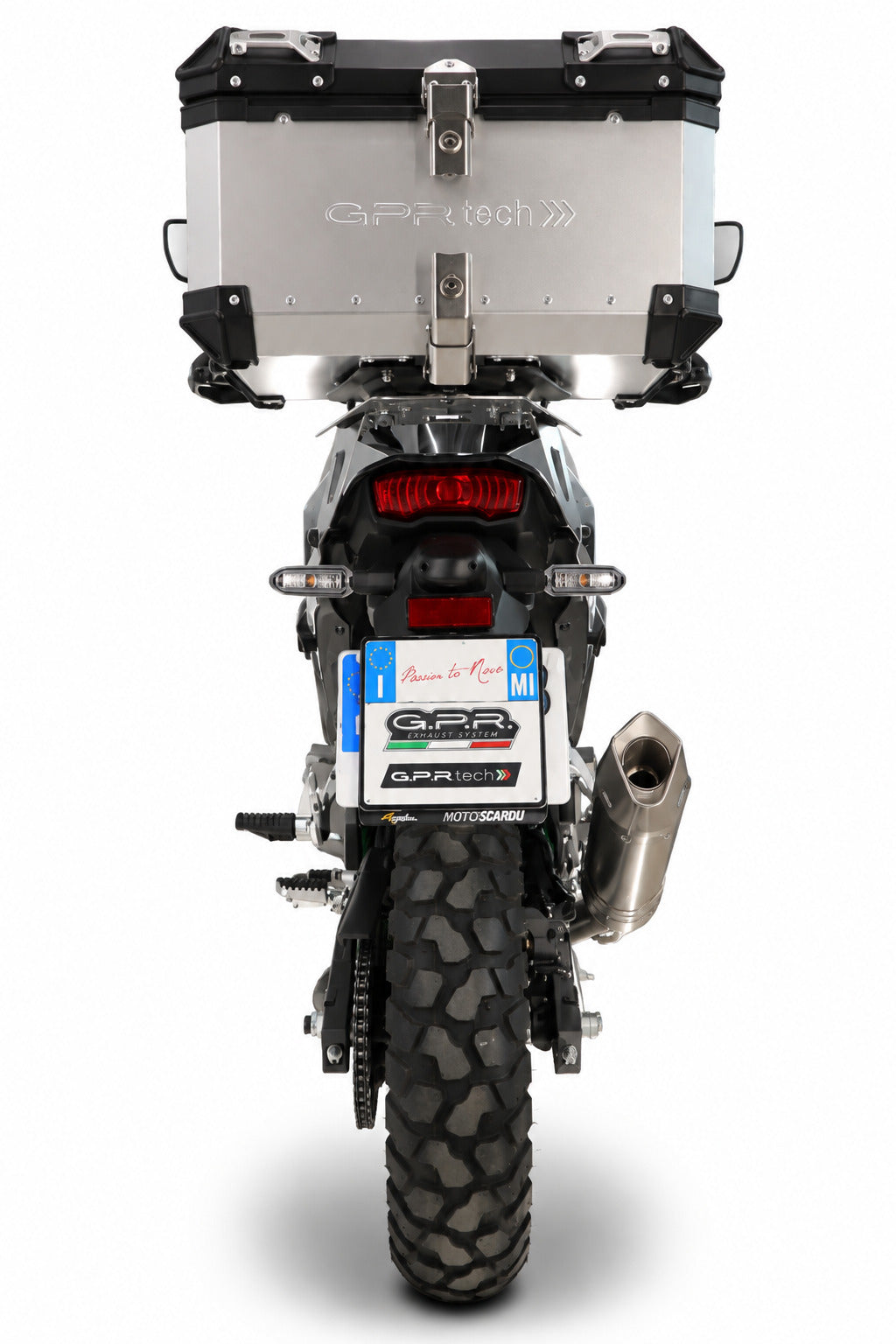 Kawasaki KLE 500 2026-2027 GPR Tech 45L Aluminum Top Case, Silver, with roof rack and mounting plate - photo 3