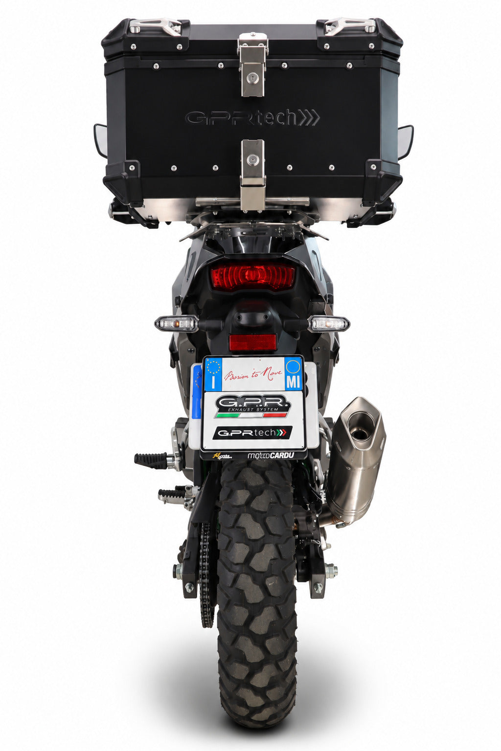 Kawasaki KLE 500 2026-2027 GPR Tech 55L Aluminum Top Case, Black, with roof rack and mounting plate - photo 3