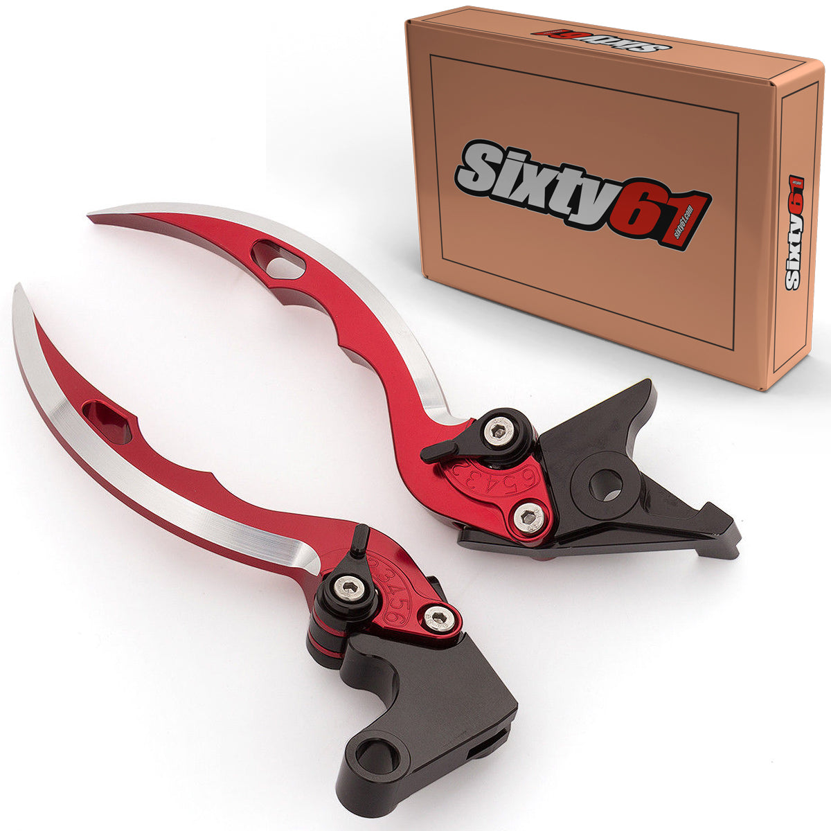 Kawasaki Red Brake & Clutch Levers, Adjustable Blade Style