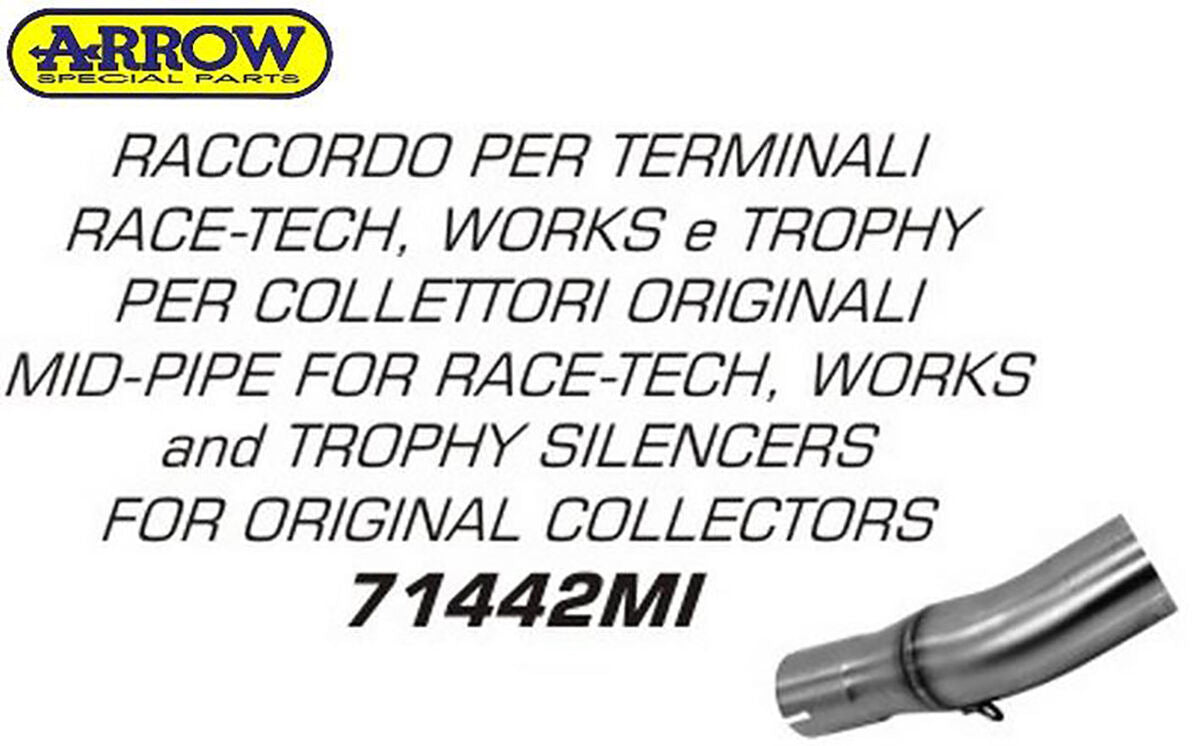 71442MI Arrow Suzuki GSR 750 11-16/GSX-S 750 17-25 Tubo intermedio de acero inoxidable para coleccionistas originales y Race-Tech