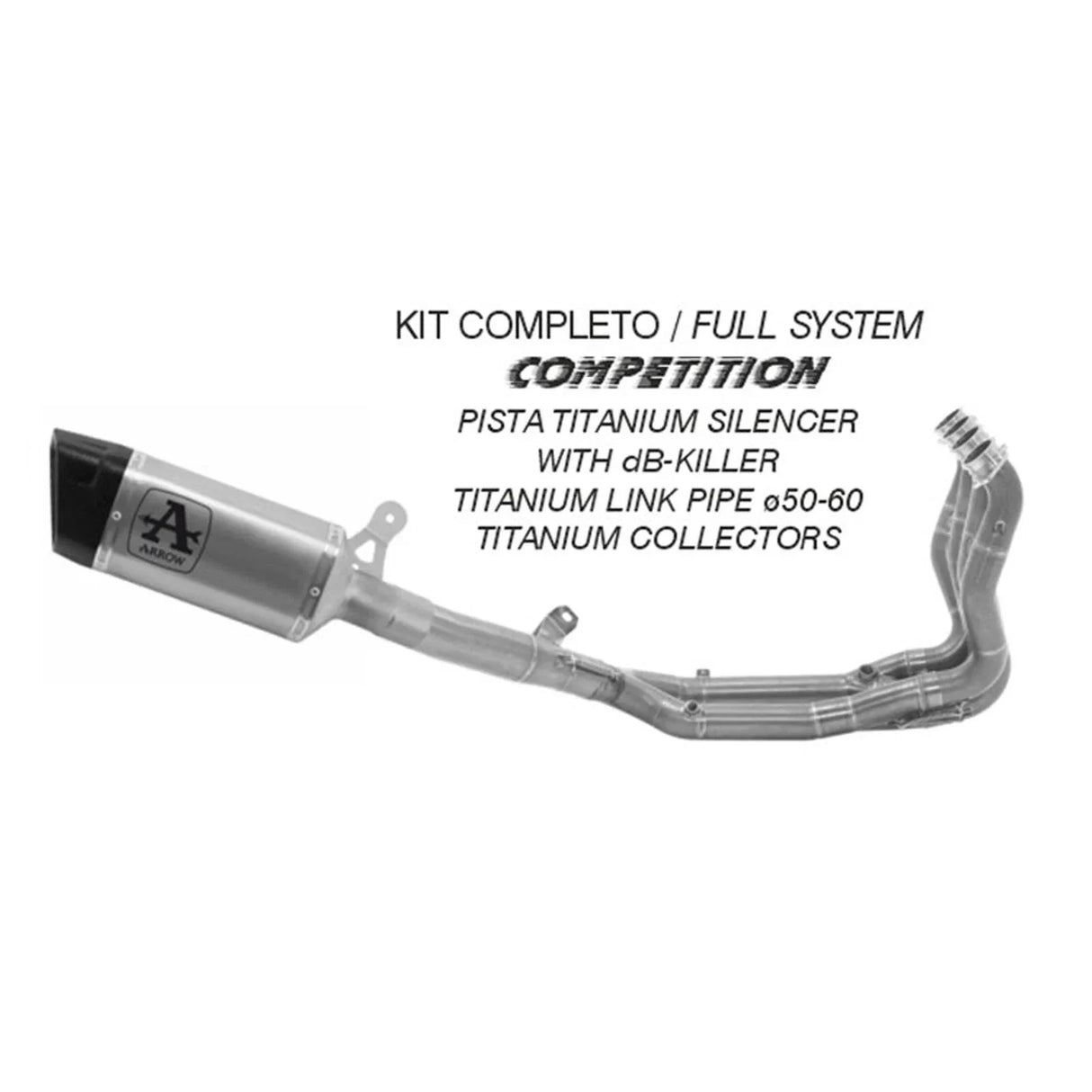 Sistema de escape Arrow COMPETITION Pista de titanio/fibra de carbono para BMW S1000R 2021-2024 71100cpt