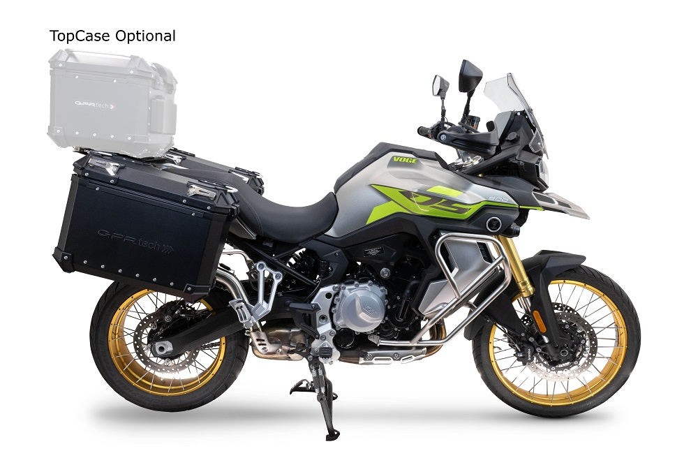 Voge 900DSX 2026-2027 GPR Tech 38+32L Aluminum Side Cases, Black with Silver Pannier Holders - photo 2