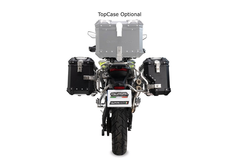 Voge 900DSX 2024-2025 GPR Tech 38+32L Aluminum Side Cases, Black with Black Pannier Holders - photo 4