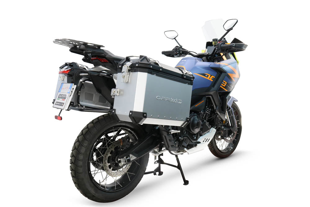 Zontes 703 F 2024-2026 GPR Tech 38+38L Aluminum Side Cases, Silver with Pannier Holders - photo 3
